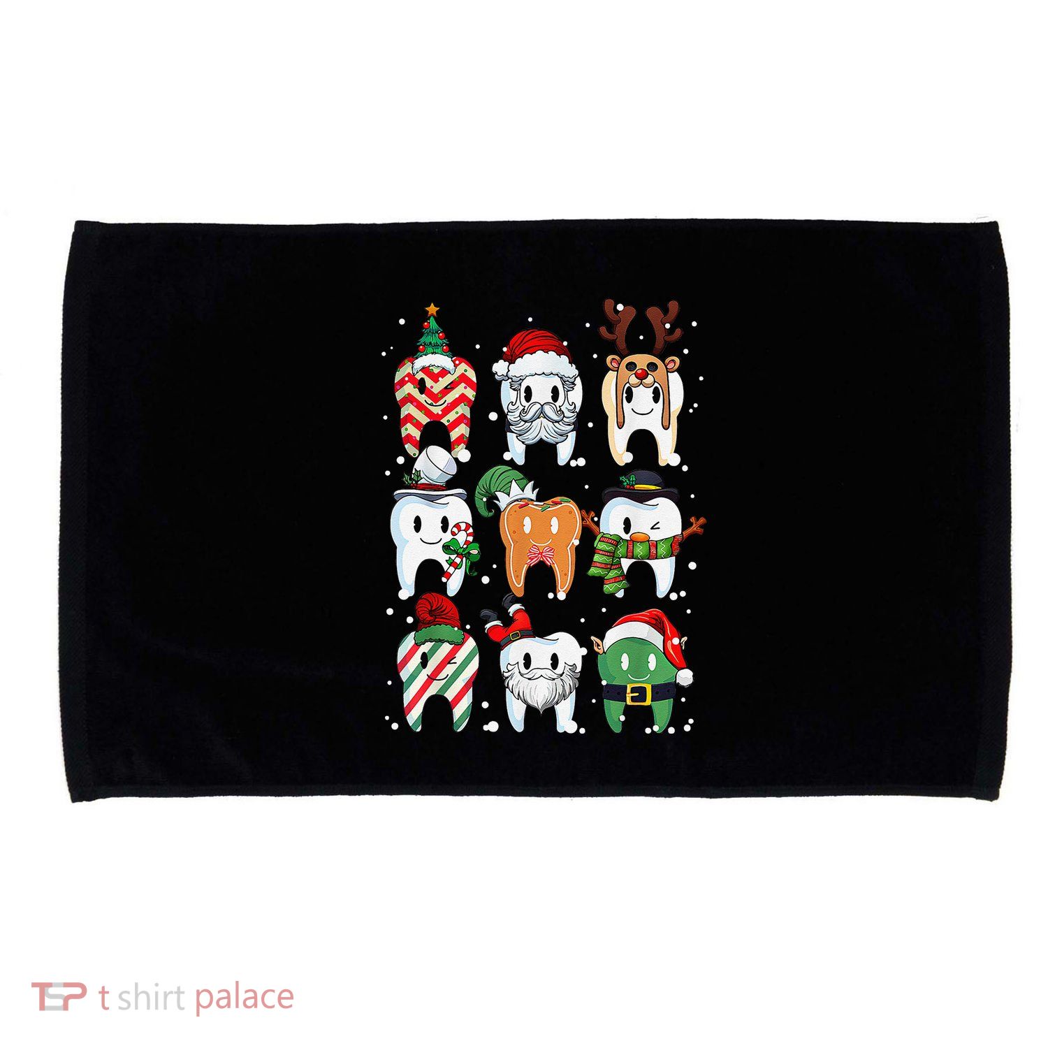 Funny Teeth Dentist Squad Dental Hygiene Christmas Pajamas Microfiber Hand Towel