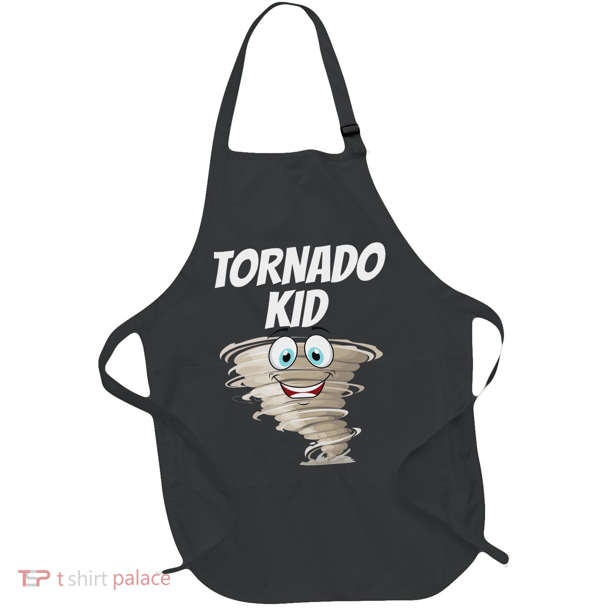Funny Tornado Design For Cyclone Storm Lover Full-Length Apron With Pockets