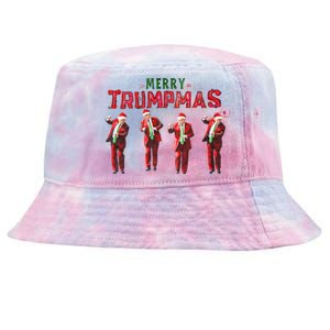 Funny Trump Dance Santa Claus Merry Trumpmas Christmas Tie-Dyed Bucket Hat