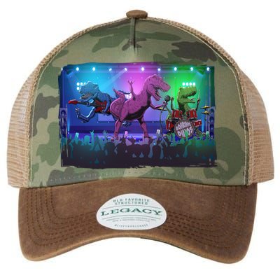 Funny Trex Dinosaurs Rock Band Concert Legacy Tie Dye Trucker Hat