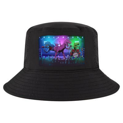 Funny Trex Dinosaurs Rock Band Concert Cool Comfort Performance Bucket Hat