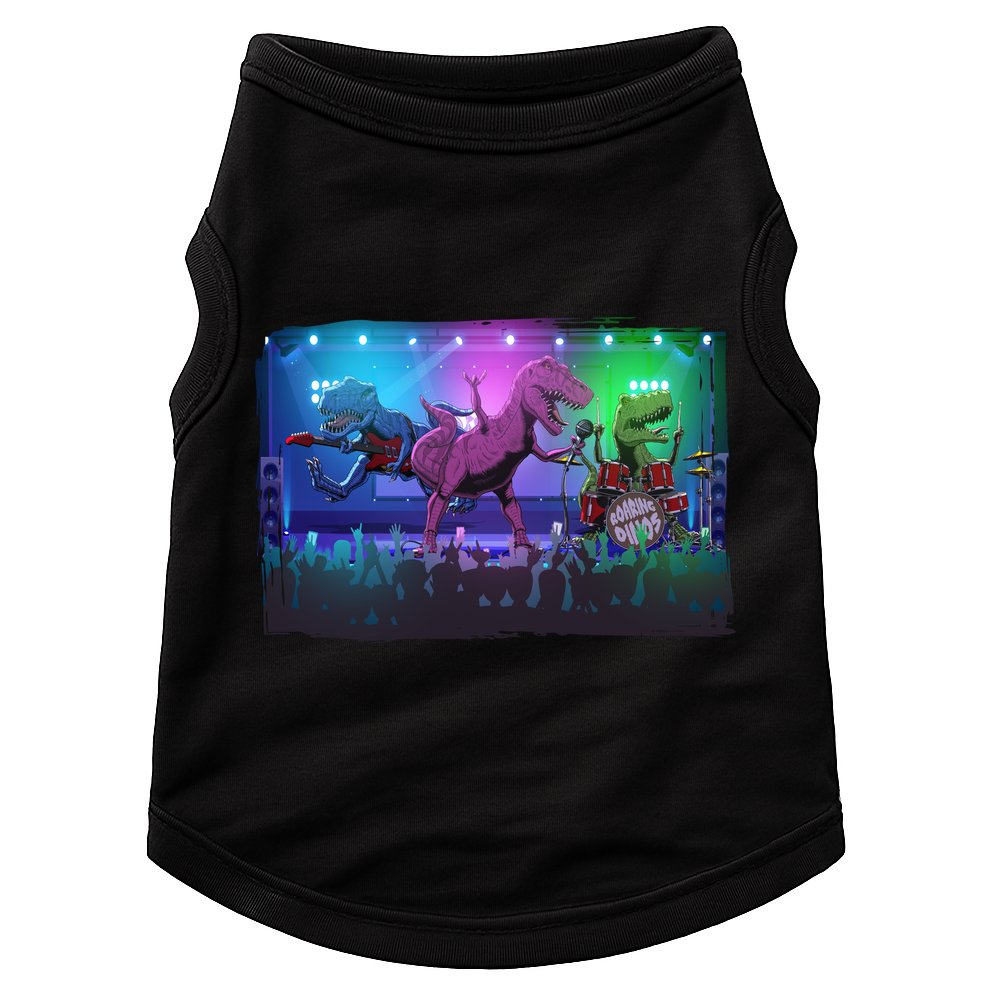 Funny Trex Dinosaurs Rock Band Concert Doggie Tank