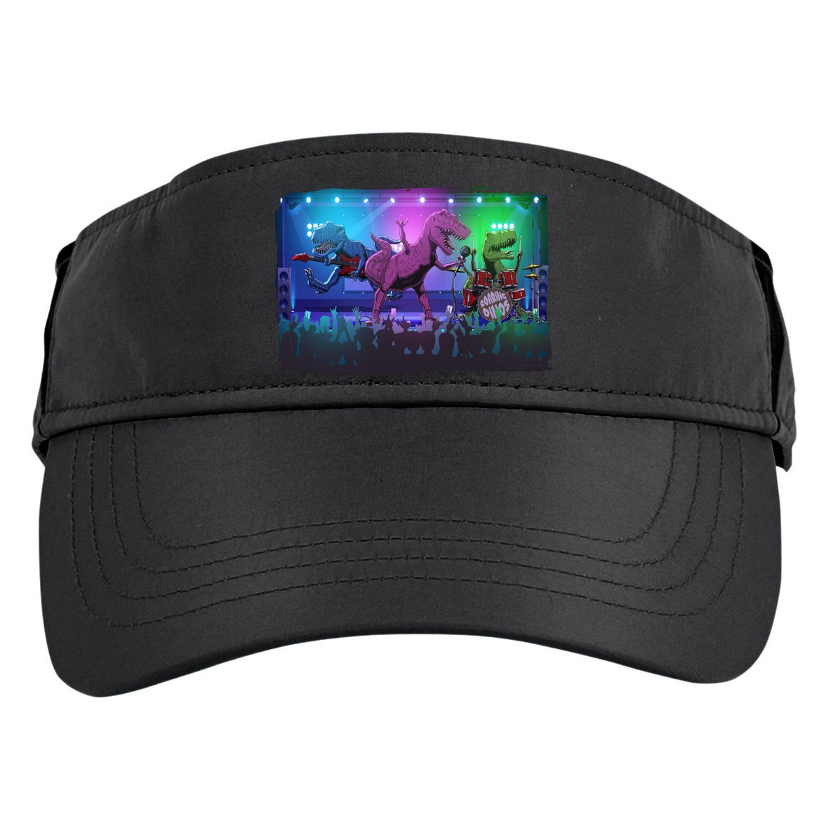 Funny Trex Dinosaurs Rock Band Concert Adult Drive Performance Visor