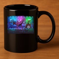 Funny Trex Dinosaurs Rock Band Concert 11oz C Handle Ceramic Mug