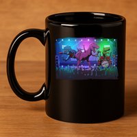 Funny Trex Dinosaurs Rock Band Concert 11oz C Handle Ceramic Mug