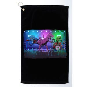 Funny Trex Dinosaurs Rock Band Concert Platinum Collection Golf Towel