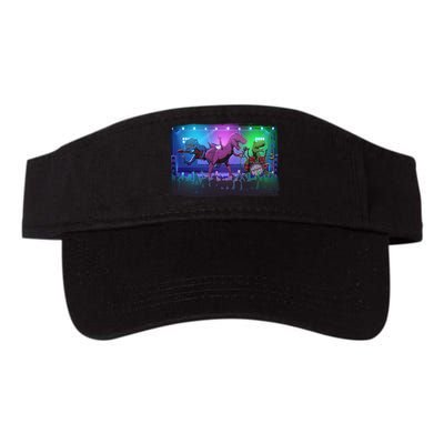 Funny Trex Dinosaurs Rock Band Concert Valucap Bio-Washed Visor