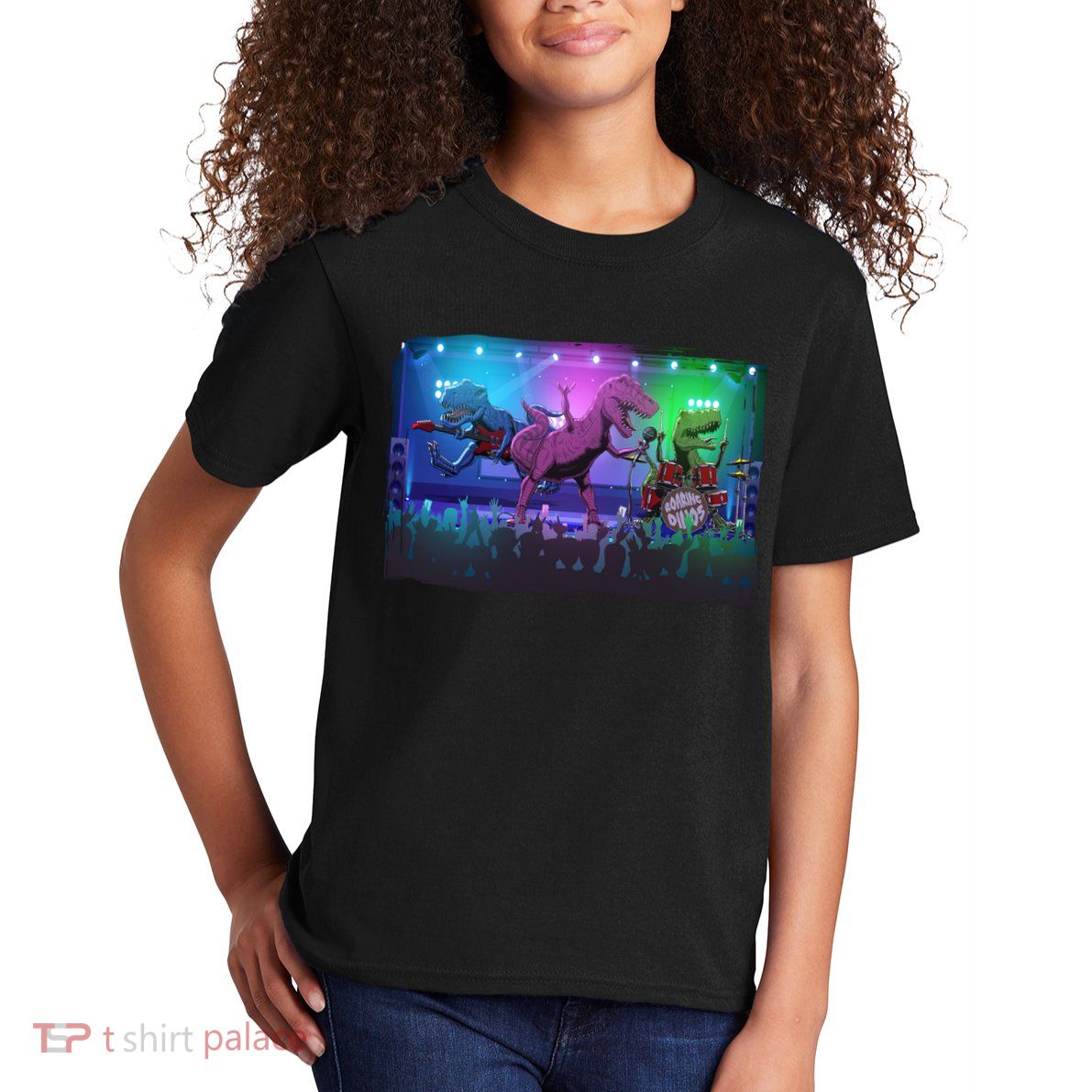 Funny Trex Dinosaurs Rock Band Concert Kids T-Shirt