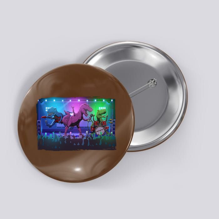 Funny Trex Dinosaurs Rock Band Concert Button