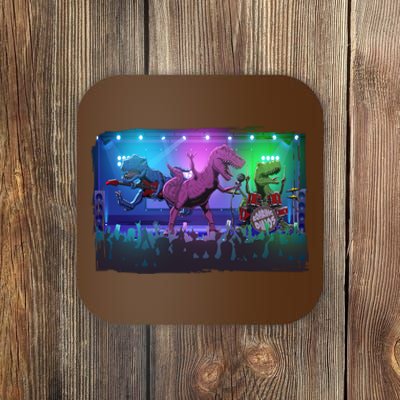 Funny Trex Dinosaurs Rock Band Concert Coaster