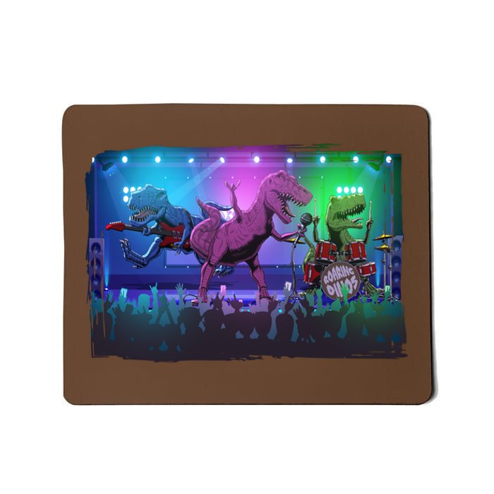 Funny Trex Dinosaurs Rock Band Concert Mousepad