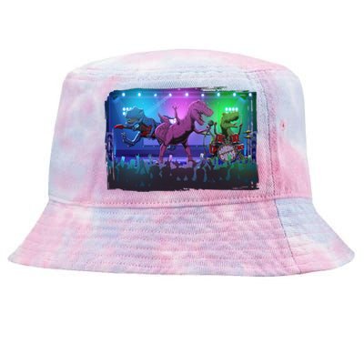 Funny Trex Dinosaurs Rock Band Concert Tie-Dyed Bucket Hat