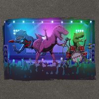 Funny Trex Dinosaurs Rock Band Concert Cotton Canvas Backpack