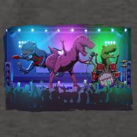 Funny Trex Dinosaurs Rock Band Concert Vector Backpack