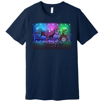 Funny Trex Dinosaurs Rock Band Concert Premium T-Shirt