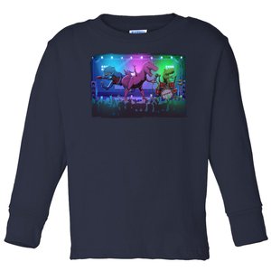 Funny Trex Dinosaurs Rock Band Concert Toddler Long Sleeve Shirt