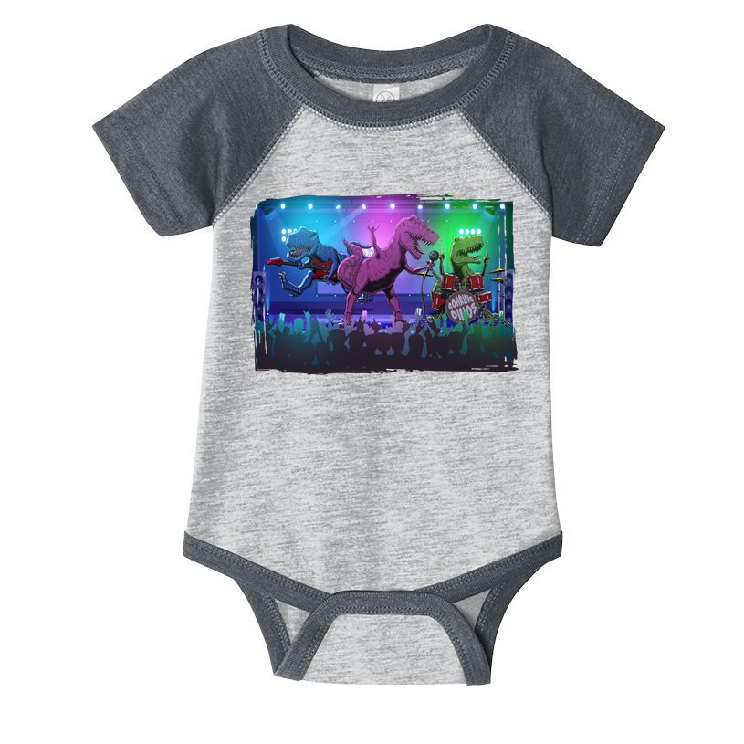 Funny Trex Dinosaurs Rock Band Concert Infant Baby Jersey Bodysuit