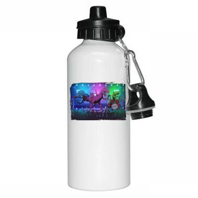 Funny Trex Dinosaurs Rock Band Concert Aluminum Water Bottle 