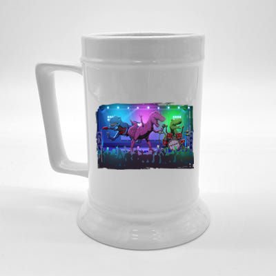 Funny Trex Dinosaurs Rock Band Concert Beer Stein