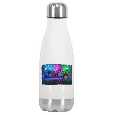 Funny Trex Dinosaurs Rock Band Concert Stainless Steel Insulated Water Bottle