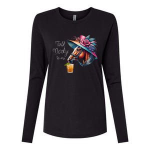 Funny Talk Derby To Me Racing Horse Womens Cotton Relaxed Long Sleeve T-Shirt