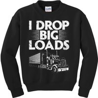 Funny Trucker Design For Women Semi Truck Kids Sweatshirt