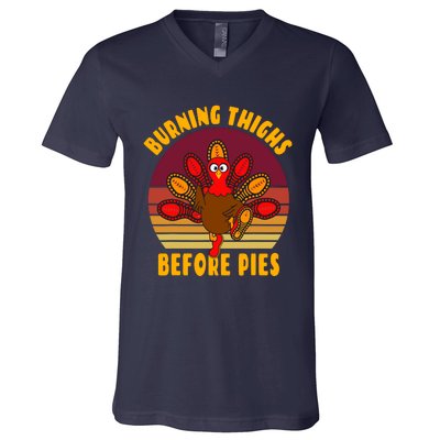 Funny Thanksgiving Day 5k 10k Trot Run Runner Costume V-Neck T-Shirt