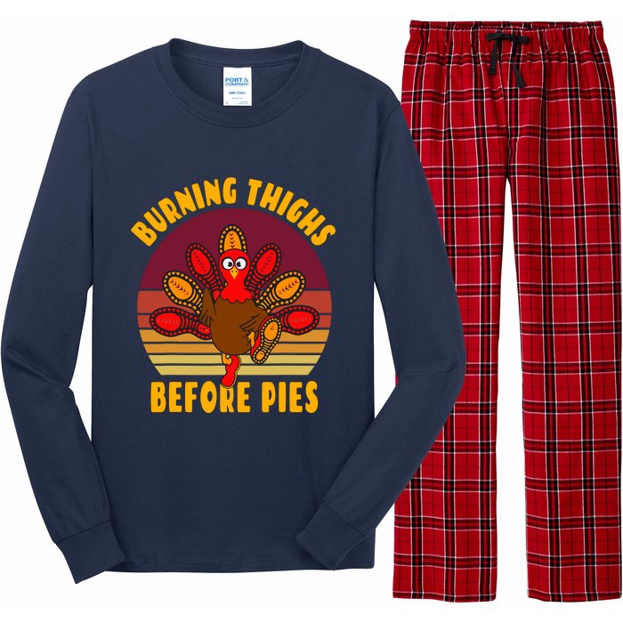 Funny Thanksgiving Day 5k 10k Trot Run Runner Costume Long Sleeve Pajama Set