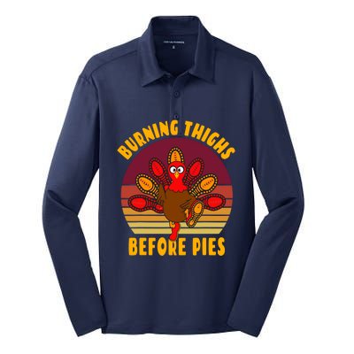 Funny Thanksgiving Day 5k 10k Trot Run Runner Costume Silk Touch Performance Long Sleeve Polo