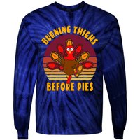 Funny Thanksgiving Day 5k 10k Trot Run Runner Costume Tie-Dye Long Sleeve Shirt