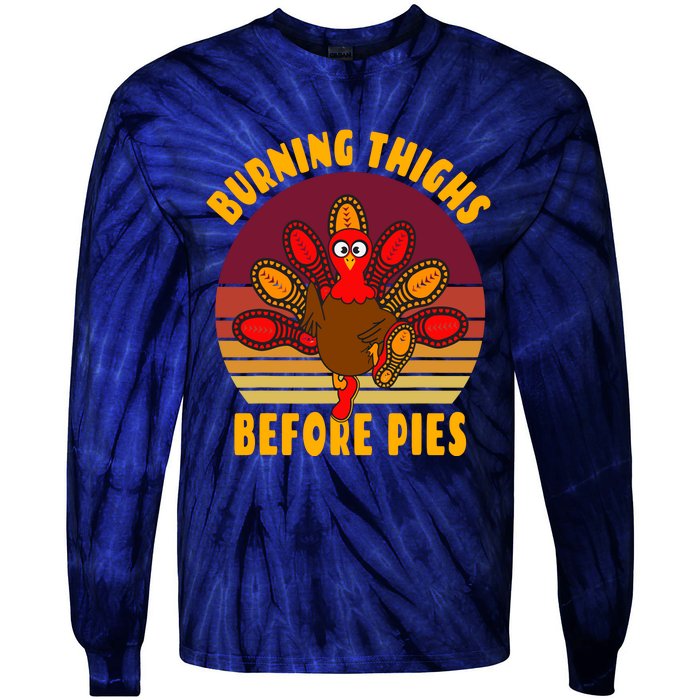 Funny Thanksgiving Day 5k 10k Trot Run Runner Costume Tie-Dye Long Sleeve Shirt