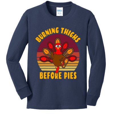 Funny Thanksgiving Day 5k 10k Trot Run Runner Costume Kids Long Sleeve Shirt