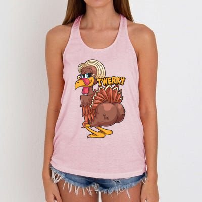 Funny Twerky Dance Cute Love Twerk Dancing Thanksgiving Gift Sweatshir Women's Knotted Racerback Tank