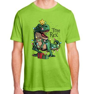 Funny Trex Dinosaur Christmas Tree Rex Gift Adult ChromaSoft Performance T-Shirt