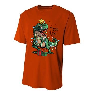 Funny Trex Dinosaur Christmas Tree Rex Gift Performance Sprint T-Shirt