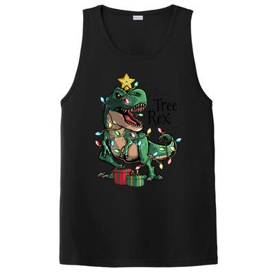 Funny Trex Dinosaur Christmas Tree Rex Gift PosiCharge Competitor Tank