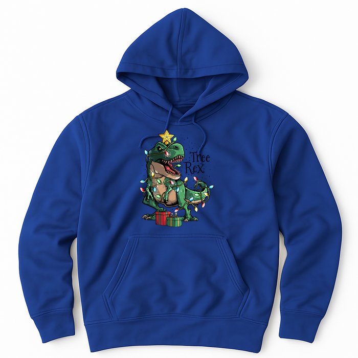 Funny Trex Dinosaur Christmas Tree Rex Gift Hoodie