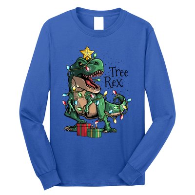 Funny Trex Dinosaur Christmas Tree Rex Gift Long Sleeve Shirt