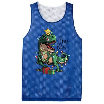 Funny Trex Dinosaur Christmas Tree Rex Gift Mesh Reversible Basketball Jersey Tank