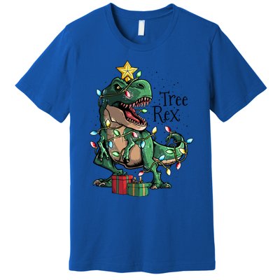 Funny Trex Dinosaur Christmas Tree Rex Gift Premium T-Shirt