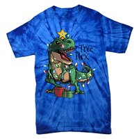 Funny Trex Dinosaur Christmas Tree Rex Gift Tie-Dye T-Shirt