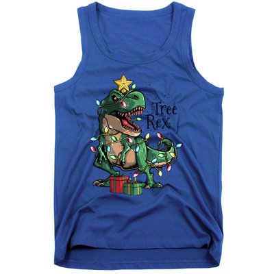 Funny Trex Dinosaur Christmas Tree Rex Gift Tank Top