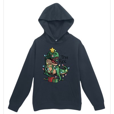 Funny Trex Dinosaur Christmas Tree Rex Gift Urban Pullover Hoodie