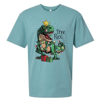 Funny Trex Dinosaur Christmas Tree Rex Gift Sueded Cloud Jersey T-Shirt