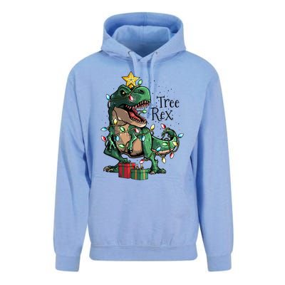 Funny Trex Dinosaur Christmas Tree Rex Gift Unisex Surf Hoodie