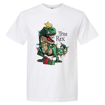 Funny Trex Dinosaur Christmas Tree Rex Gift Garment-Dyed Heavyweight T-Shirt