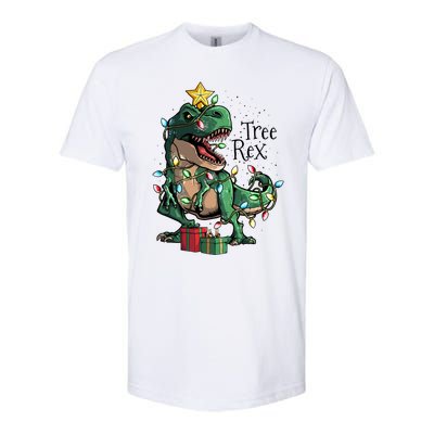 Funny Trex Dinosaur Christmas Tree Rex Gift Softstyle® CVC T-Shirt