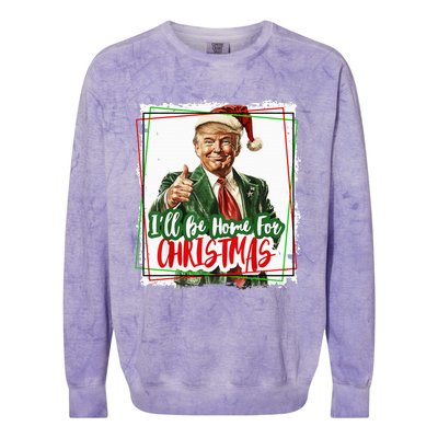 Funny Trump Daddys Home Christmas Again 2024 2028 Colorblast Crewneck Sweatshirt