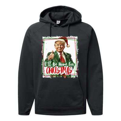 Funny Trump Daddys Home Christmas Again 2024 2028 Performance Fleece Hoodie