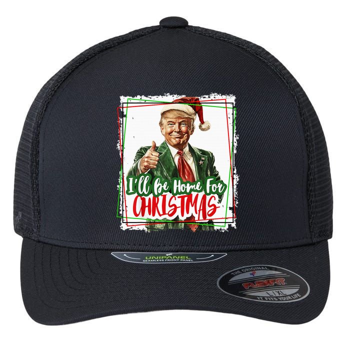 Funny Trump Daddys Home Christmas Again 2024 2028 Flexfit Unipanel Trucker Cap